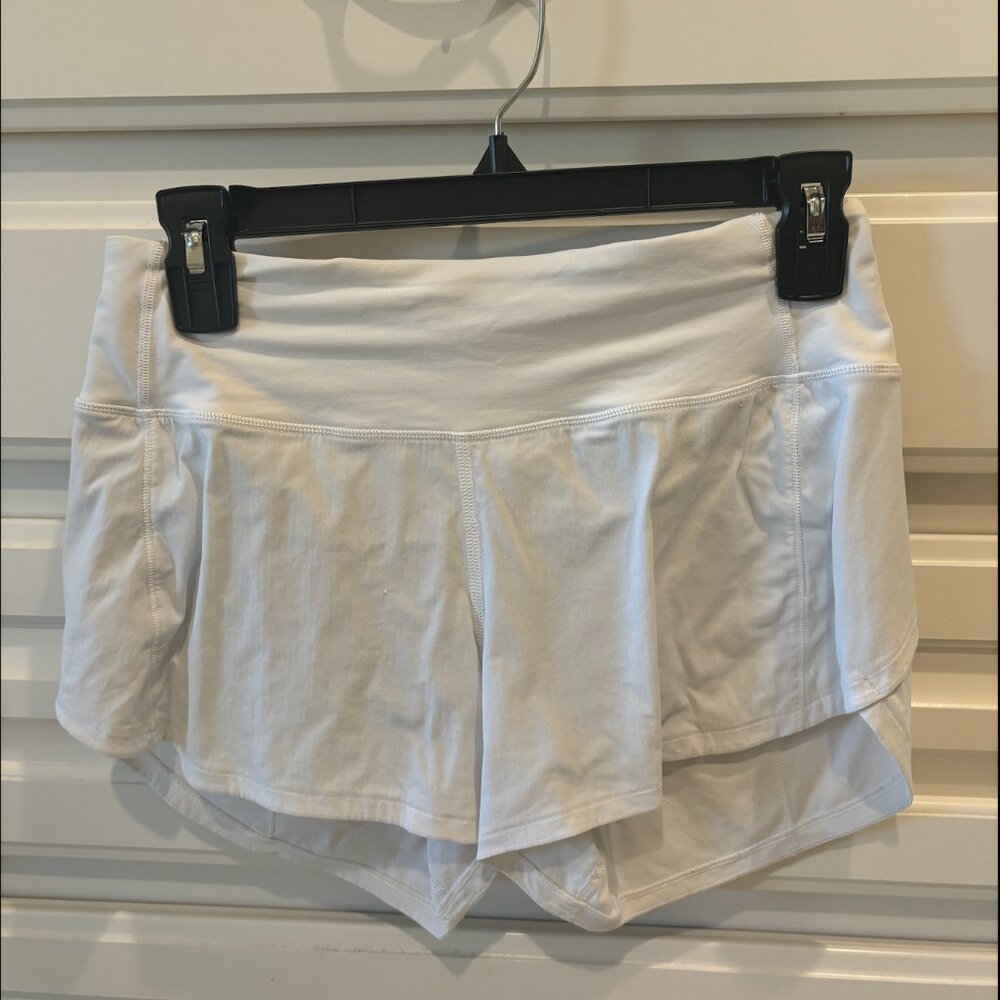 Lululemon White Speed Up Shorts